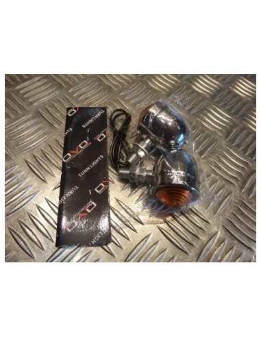 2 x clignotant chrome universel moto style chopper bobber cafe racer