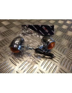2 x clignotant chrome universel moto style chopper bobber cafe racer 2