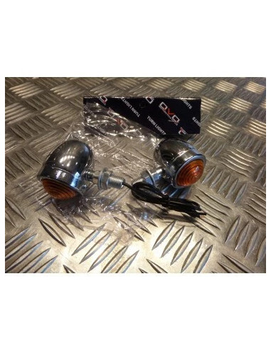 2 x clignotant chrome universel moto style chopper bobber cafe racer