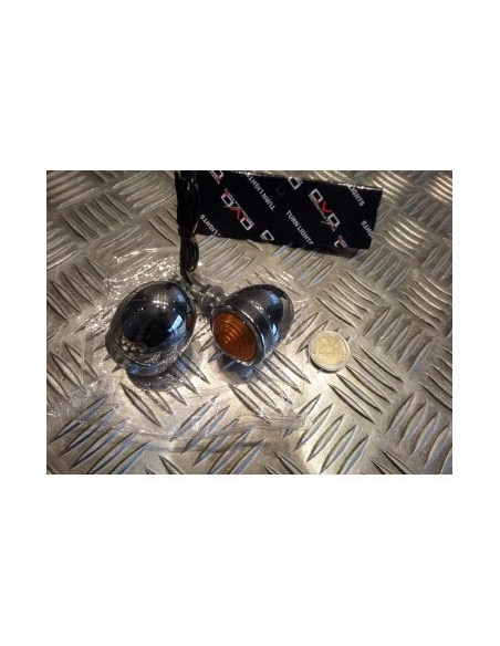 2 x clignotant chrome universel moto style chopper bobber cafe racer