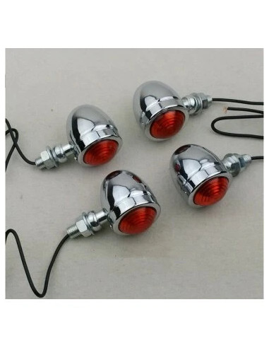 2 x clignotant chrome universel moto style chopper bobber cafe racer