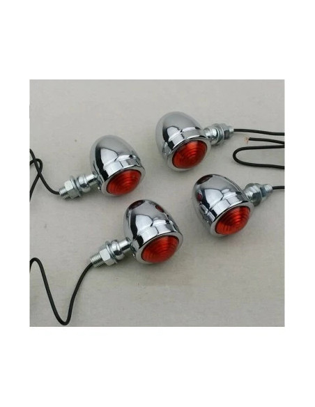2 x clignotant chrome universel moto style chopper bobber cafe racer