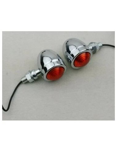 2 x clignotant chrome universel moto style chopper bobber cafe racer