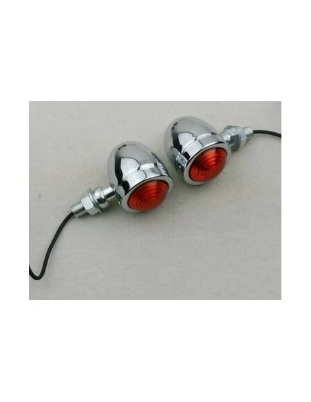 2 x clignotant chrome universel moto style chopper bobber cafe racer