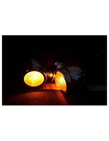 2 x clignotant chrome universel moto style chopper bobber cafe racer