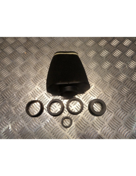 filtre air cornet mousse big pyramide replay noir + 5 adaptateurs carburateur sc