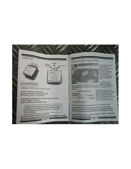 kit tailblazer 100 hd-m eclairage feu arriere effet stromboscope desceleration m