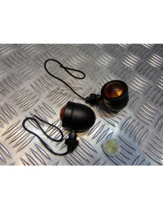 2 x clignotant noir mat universel moto chopper bobber cafe racer custom dirt tra 2