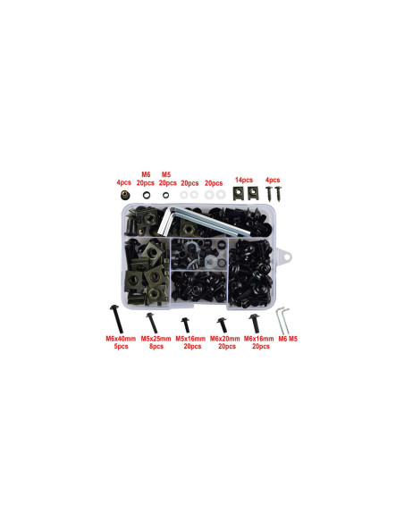 177 vis boulon ecrou clips noir cache carenage carrosserie moto scooter fixation