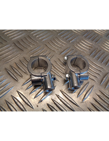 2 x support guidon 22 mm fixation retroviseur droit gauche 10 mm chrome moto sco