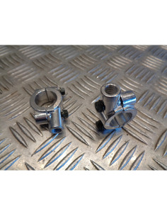 2 x support guidon 22 mm fixation retroviseur droit gauche 8 mm chrome moto scoo 2