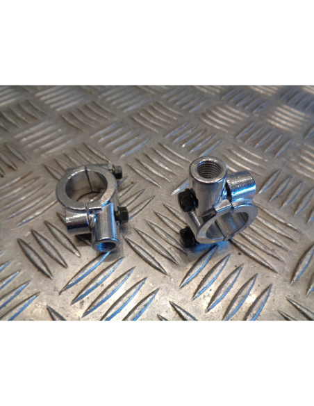 2 x support guidon 22 mm fixation retroviseur droit gauche 8 mm chrome moto scoo