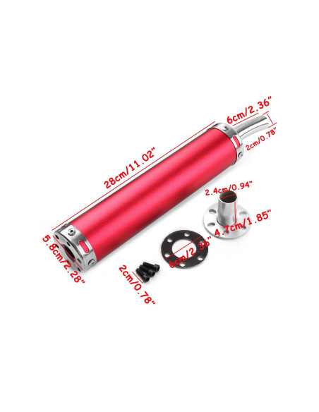 cartouche silencieux universel adaptable rouge pour pot echappement scooter moto