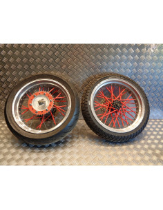 paire jante roue supermotard akront moto honda nx 650 dominator rd02