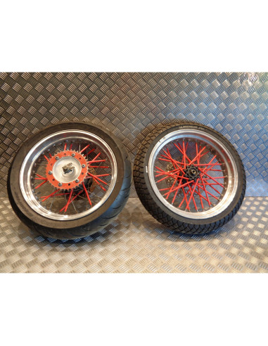 paire jante roue supermotard akront moto honda nx 650 dominator rd02