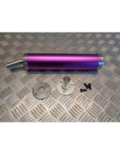 cartouche silencieux universel adaptable violet pour pot echappement scooter mot