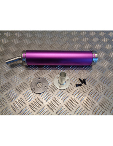 cartouche silencieux universel adaptable violet pour pot echappement scooter mot