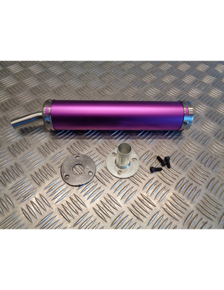 cartouche silencieux universel adaptable violet pour pot echappement scooter mot