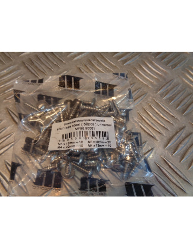 sachet de 50 vis inox m5 et m4 visserie pour fixation cache carenage carrosserie