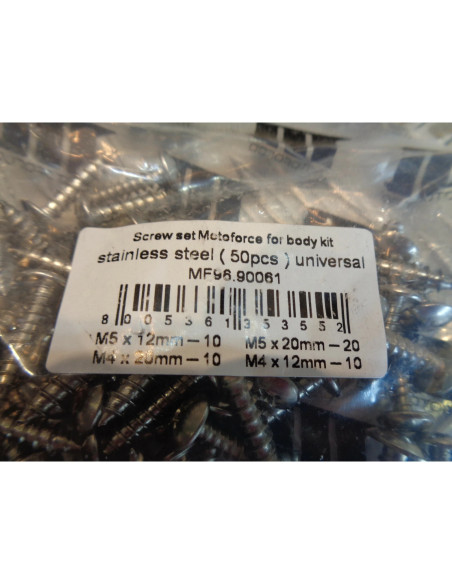 sachet de 50 vis inox m5 et m4 visserie pour fixation cache carenage carrosserie