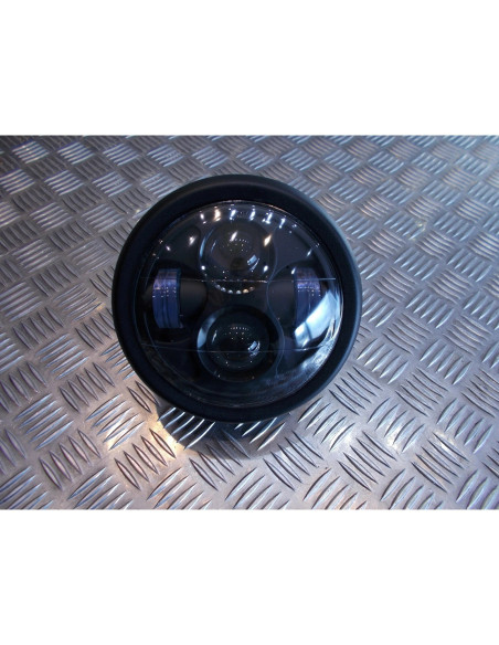 phare metal noir universel double full led moto bobber custom chopper cafe racer