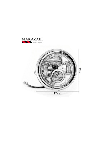 phare metal noir universel double full led moto bobber custom chopper cafe racer